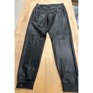Commando Black Faux Leather Joggers Sweatpants - Size Medium (M)